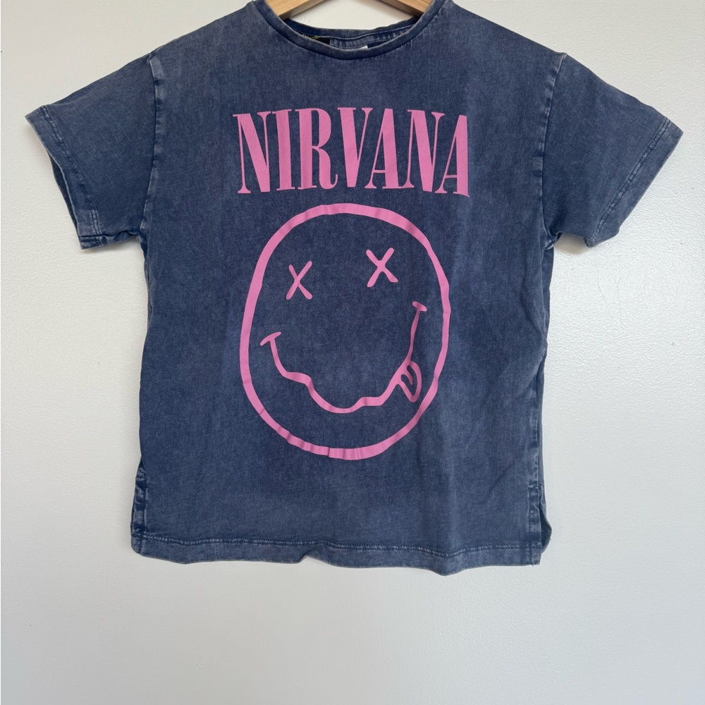 Nirvana Kids Graphic Tee - Blue and Pink